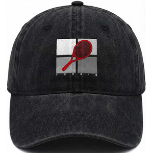 Tennis Obsession Washed Cotton Baseball Cap Vintage Sports Lover Gift TS12 Print Your Wear