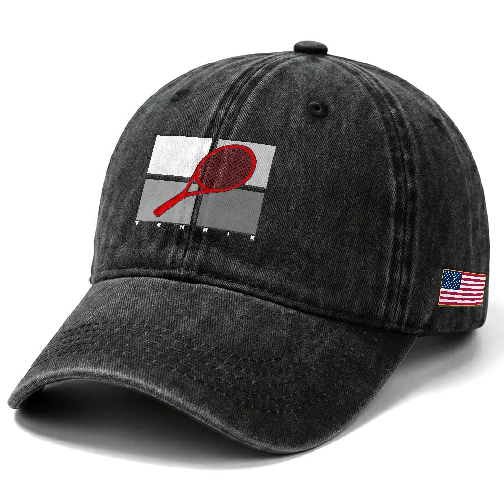 Tennis Obsession Washed Cotton Baseball Cap Vintage Sports Lover Gift TS12 Print Your Wear
