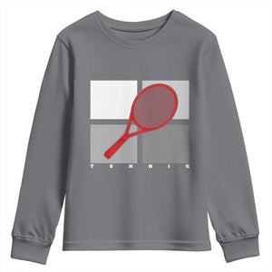 Tennis Obsession Youth Sweatshirt Vintage Sports Lover Gift TS12 Charcoal Print Your Wear