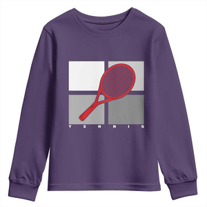 Tennis Obsession Youth Sweatshirt Vintage Sports Lover Gift TS12 Purple Print Your Wear
