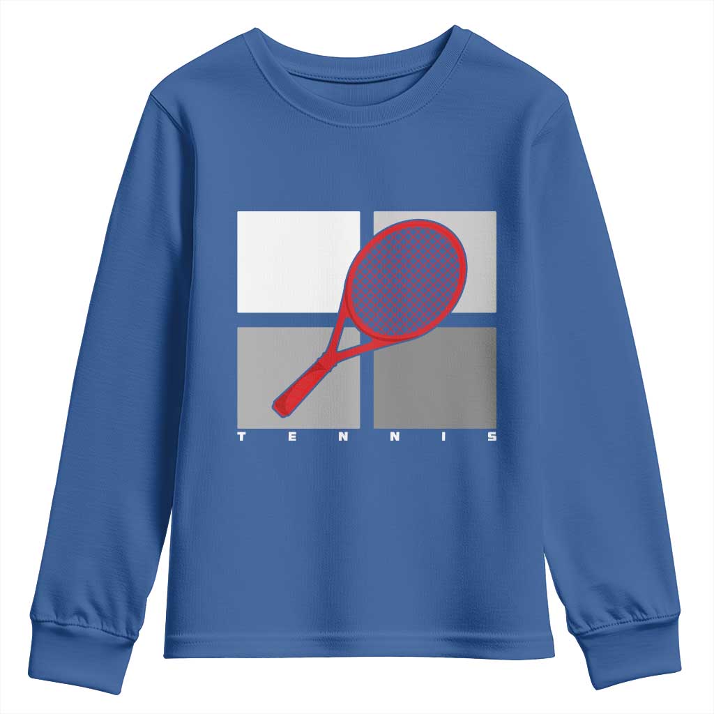 Tennis Obsession Youth Sweatshirt Vintage Sports Lover Gift TS12 Royal Blue Print Your Wear