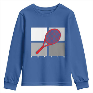 Tennis Obsession Youth Sweatshirt Vintage Sports Lover Gift TS12 Royal Blue Print Your Wear