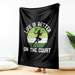 Life Is Better On The Court Throw Blanket Vintage Retro Tennis Girl Gift TS12 Print Your Wear