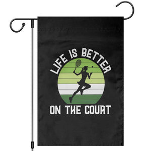 Life Is Better On The Court Garden Flag Vintage Retro Tennis Girl Gift TS12 Black Print Your Wear