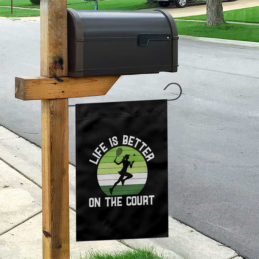 Life Is Better On The Court Garden Flag Vintage Retro Tennis Girl Gift TS12 Print Your Wear