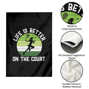 Life Is Better On The Court Garden Flag Vintage Retro Tennis Girl Gift TS12 Print Your Wear