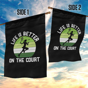 Life Is Better On The Court Garden Flag Vintage Retro Tennis Girl Gift TS12 Print Your Wear