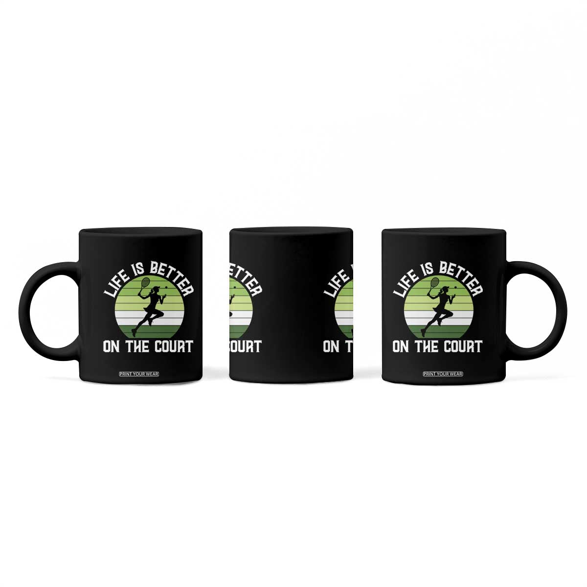 Life Is Better On The Court Coffee Mug Vintage Retro Tennis Girl Gift TS12 Print Your Wear