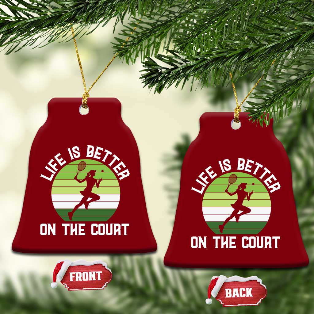 Life Is Better On The Court Ceramic Ornament Vintage Retro Tennis Girl Gift TS12 Print Your Wear