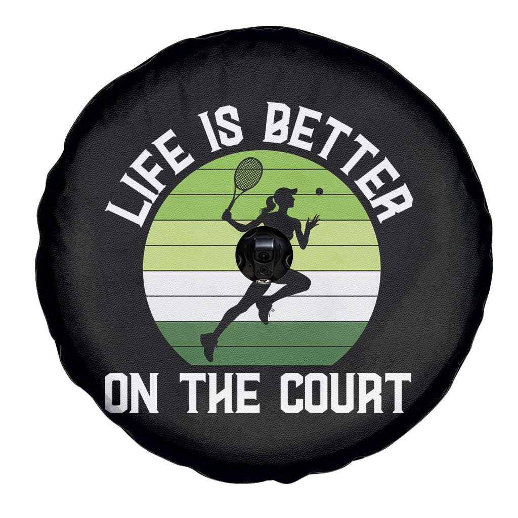 Life Is Better On The Court Spare Tire Cover Vintage Retro Tennis Girl Gift TS12 Print Your Wear