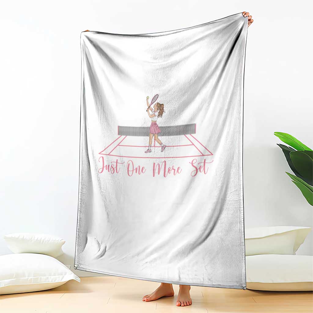 Just One More Set Throw Blanket Funny Tennis Player Gift For Women TS12 Print Your Wear