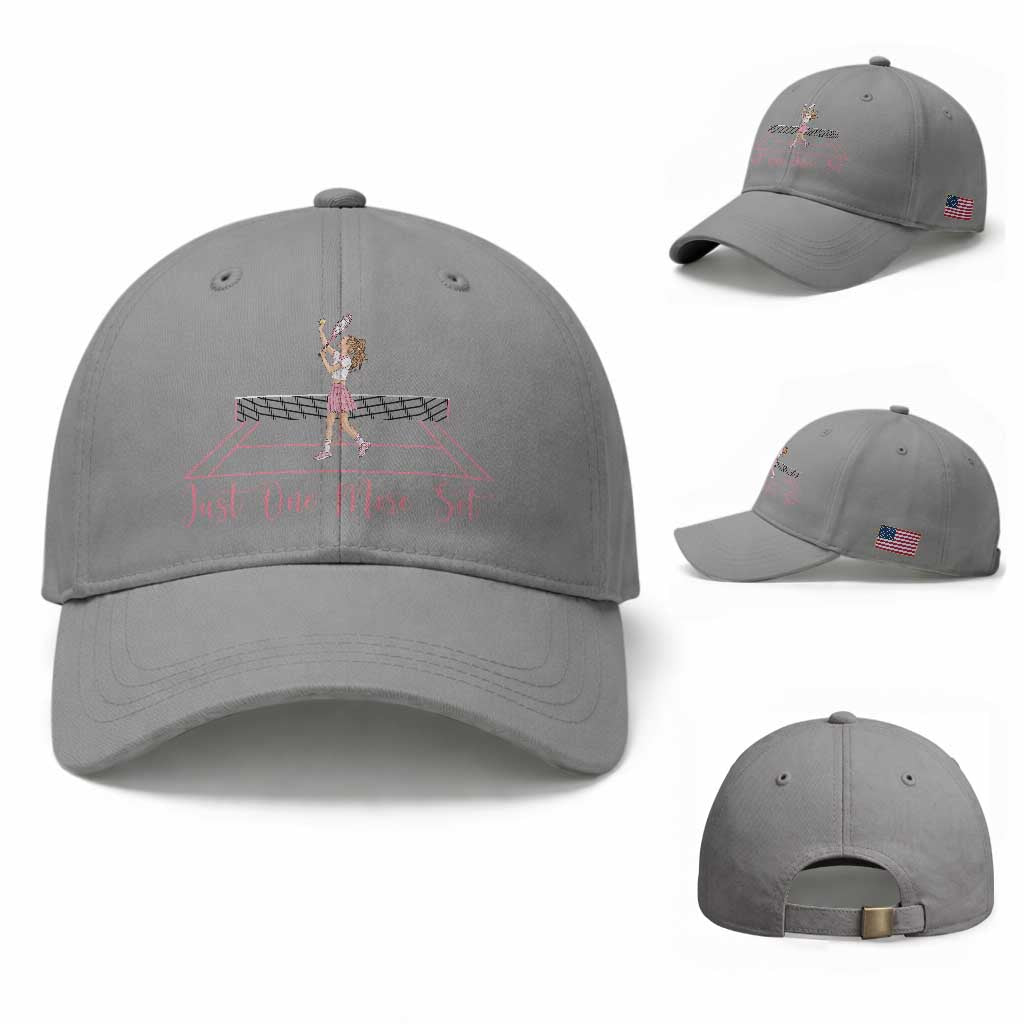 Just One More Set Baseball Cap Funny Tennis Player Gift For Women TS12 Baseball Cap Universal Fit Sport Gray Print Your Wear