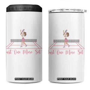 Just One More Set 4 in 1 Can Cooler Tumbler Funny Tennis Player Gift For Women TS12 One Size: 16 oz White Print Your Wear