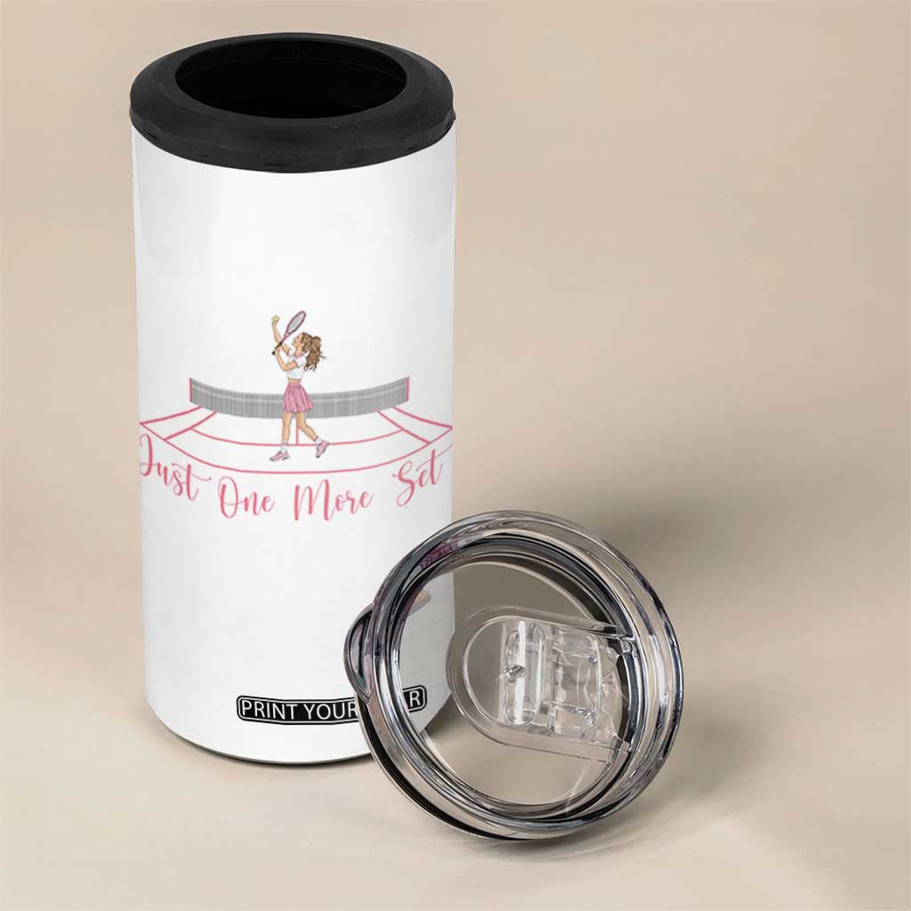 Just One More Set 4 in 1 Can Cooler Tumbler Funny Tennis Player Gift For Women TS12 Print Your Wear