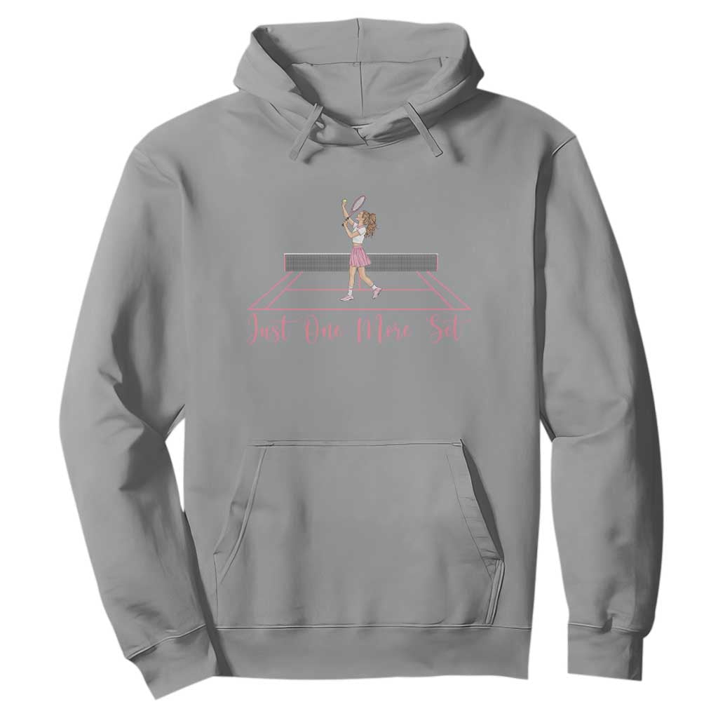 Just One More Set Hoodie Funny Tennis Player Gift For Women TS12 Sport Gray Print Your Wear