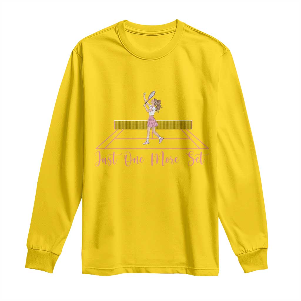 Just One More Set Long Sleeve Shirt Funny Tennis Player Gift For Women TS12 Daisy Print Your Wear
