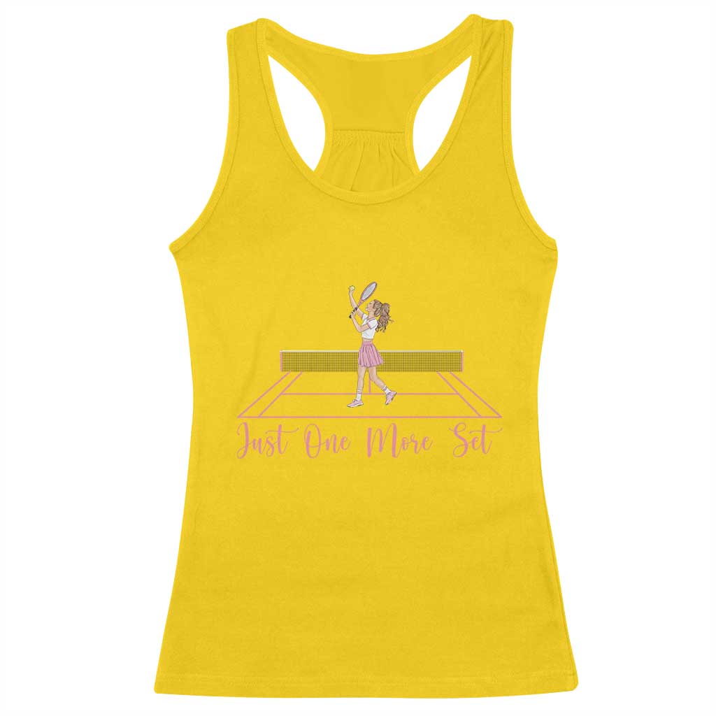 Just One More Set Racerback Tank Top Funny Tennis Player Gift For Women TS12 Daisy Print Your Wear
