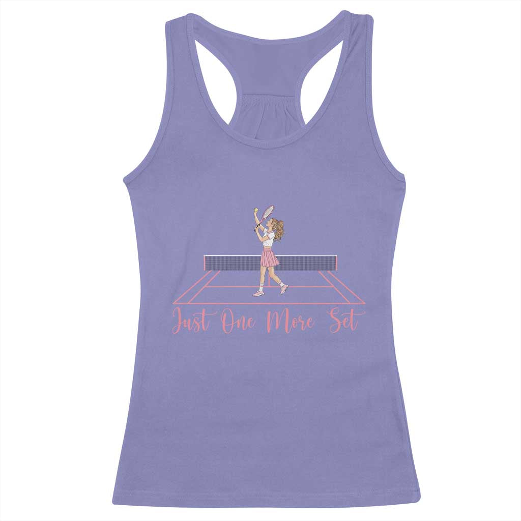 Just One More Set Racerback Tank Top Funny Tennis Player Gift For Women TS12 Violet Print Your Wear