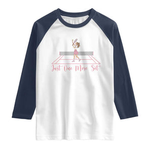 Just One More Set Raglan Shirt Funny Tennis Player Gift For Women TS12 White Navy Print Your Wear