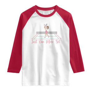 Just One More Set Raglan Shirt Funny Tennis Player Gift For Women TS12 White Red Print Your Wear