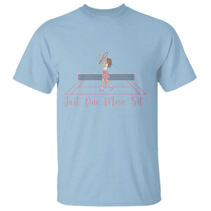 Just One More Set T Shirt Funny Tennis Player Gift For Women TS12 Light Blue Print Your Wear