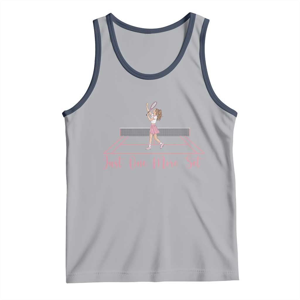 Just One More Set Tank Top Funny Tennis Player Gift For Women TS12 Athletic Heather Navy Print Your Wear