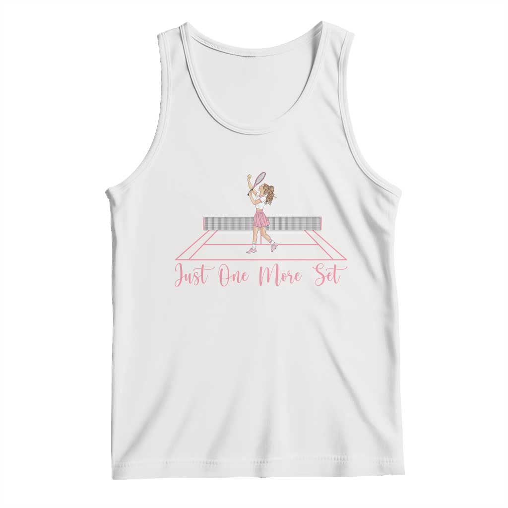 Just One More Set Tank Top Funny Tennis Player Gift For Women TS12 White Print Your Wear