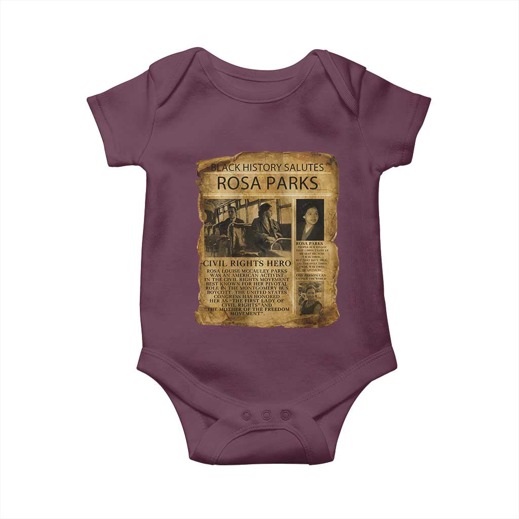 Rosa Parks Baby Onesie Female Empowerment History Gift TS12 Maroon Print Your Wear