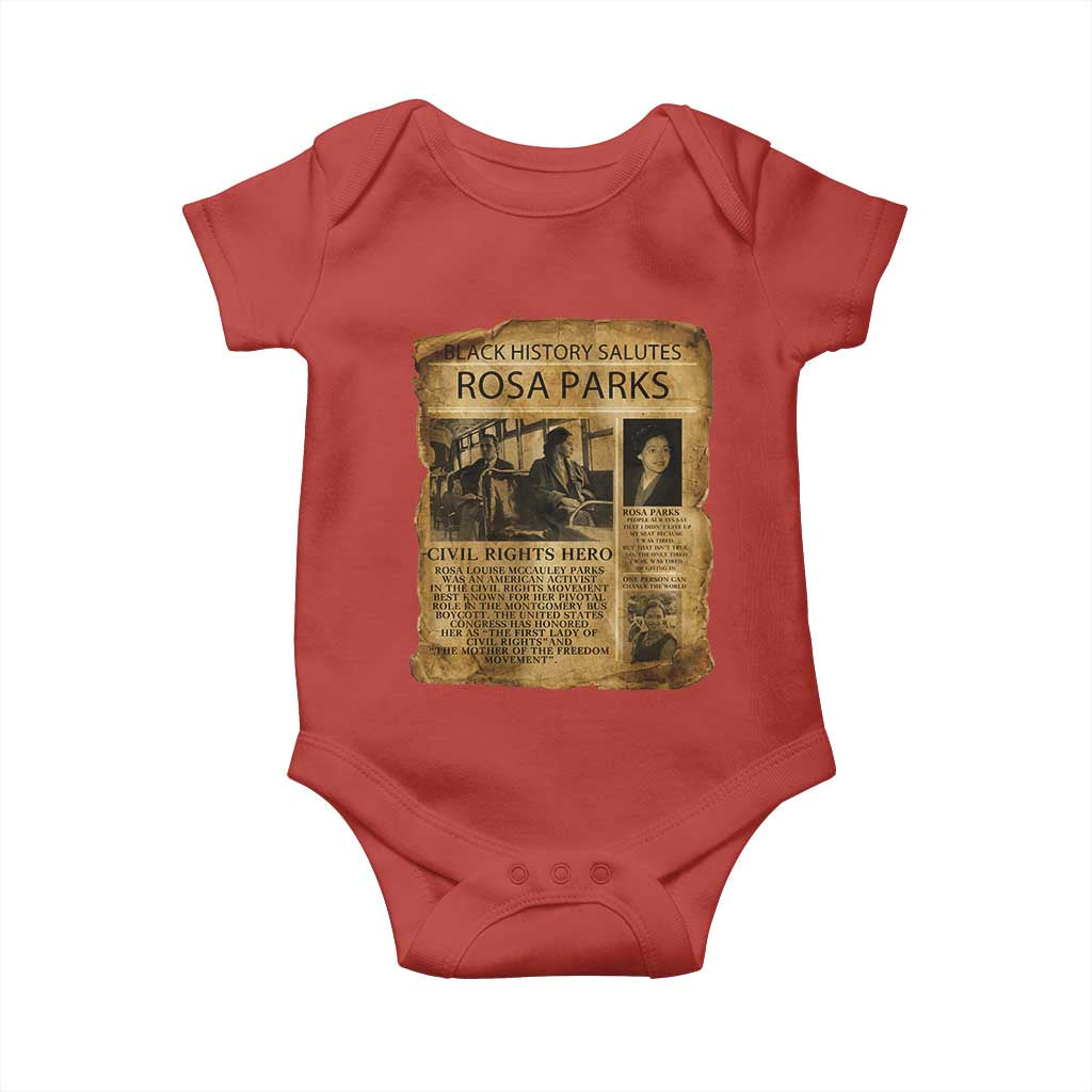 Rosa Parks Baby Onesie Female Empowerment History Gift TS12 Red Print Your Wear
