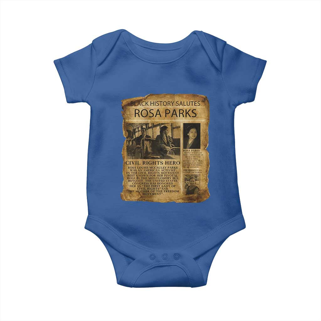Rosa Parks Baby Onesie Female Empowerment History Gift TS12 Royal Blue Print Your Wear