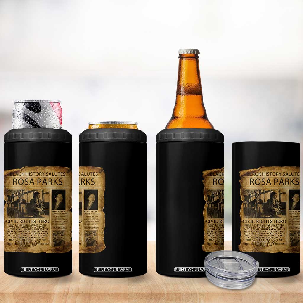 Rosa Parks 4 in 1 Can Cooler Tumbler Female Empowerment History Gift TS12 Print Your Wear