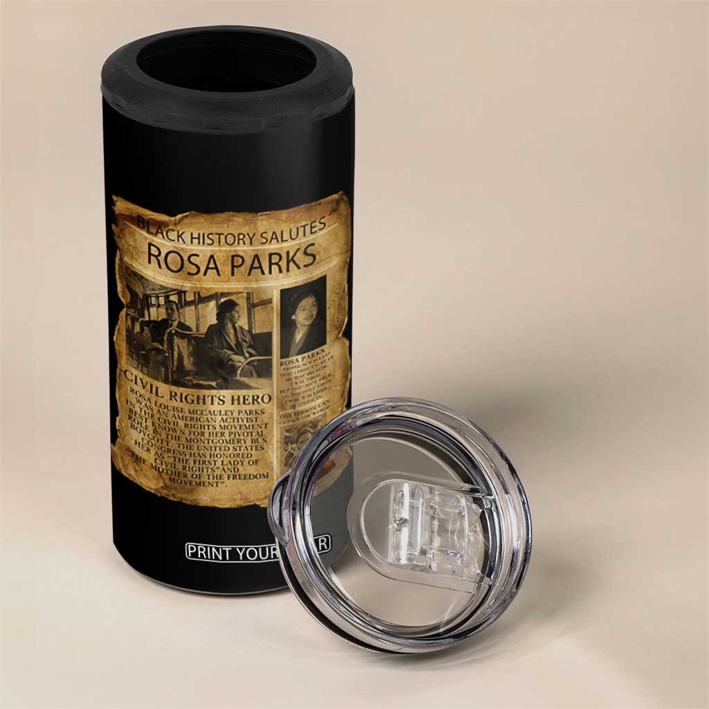 Rosa Parks 4 in 1 Can Cooler Tumbler Female Empowerment History Gift TS12 Print Your Wear