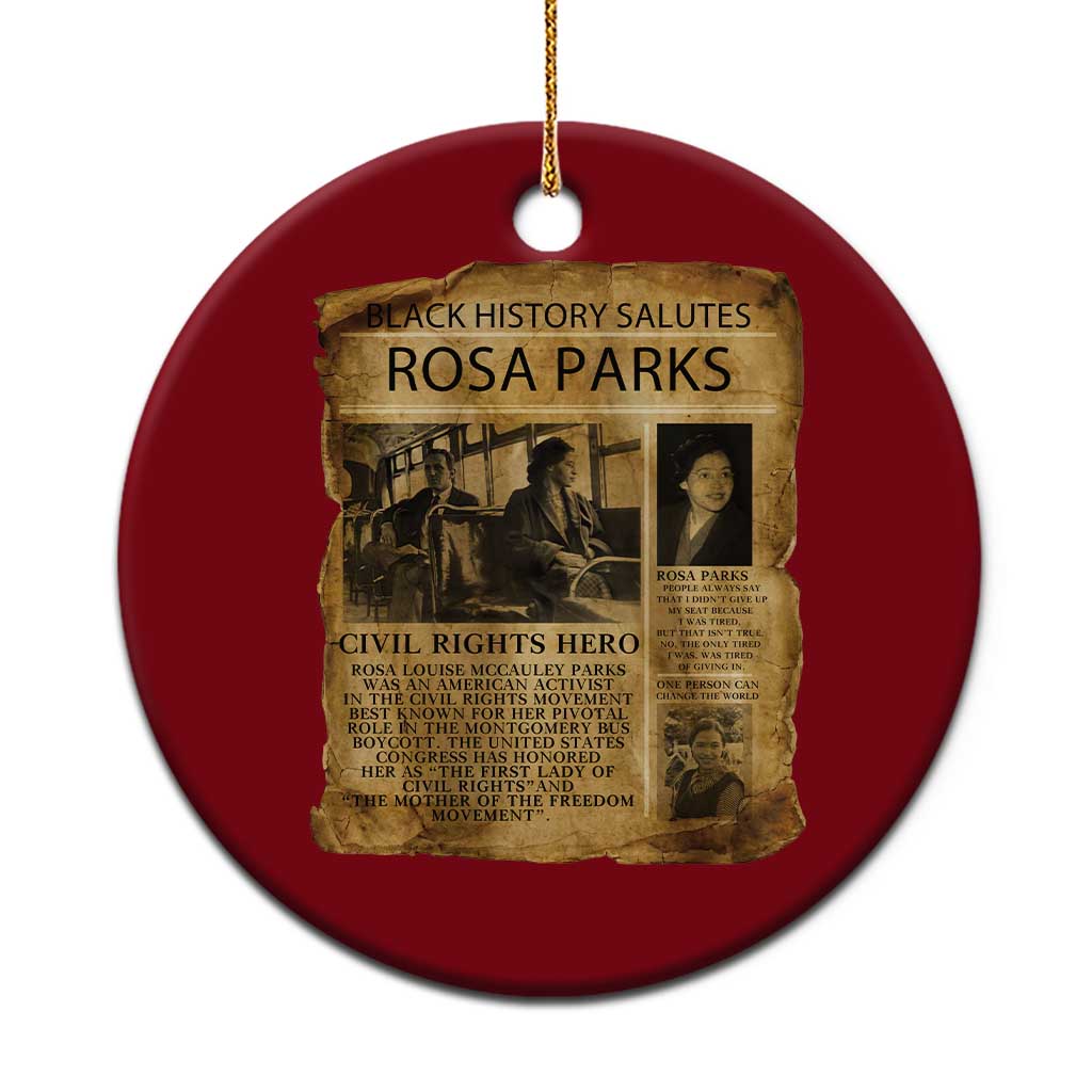 Rosa Parks Ceramic Ornament Female Empowerment History Gift TS12 1pc Red Print Your Wear