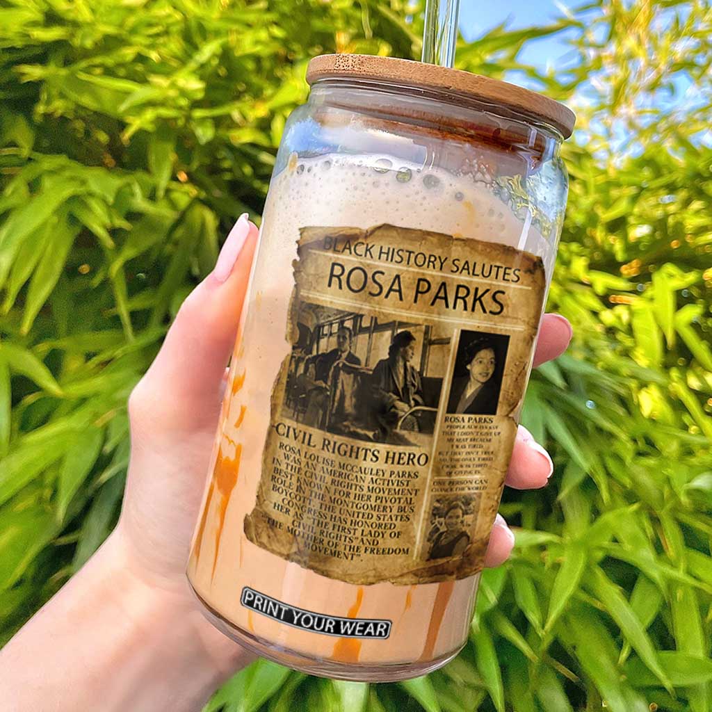 Rosa Parks Glass Can Female Empowerment History Gift TS12 Black Print Your Wear