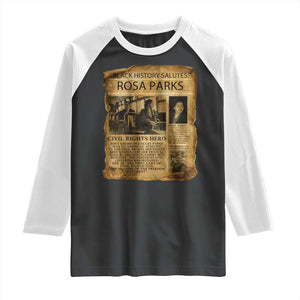 Rosa Parks Raglan Shirt Female Empowerment History Gift TS12 Black White Print Your Wear