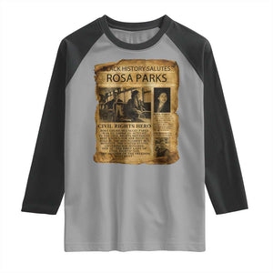 Rosa Parks Raglan Shirt Female Empowerment History Gift TS12 Sport Gray Black Print Your Wear