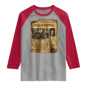 Rosa Parks Raglan Shirt Female Empowerment History Gift TS12 Sport Gray Red Print Your Wear