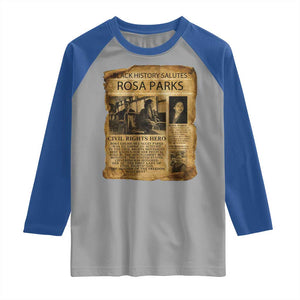 Rosa Parks Raglan Shirt Female Empowerment History Gift TS12 Sport Gray Royal Print Your Wear