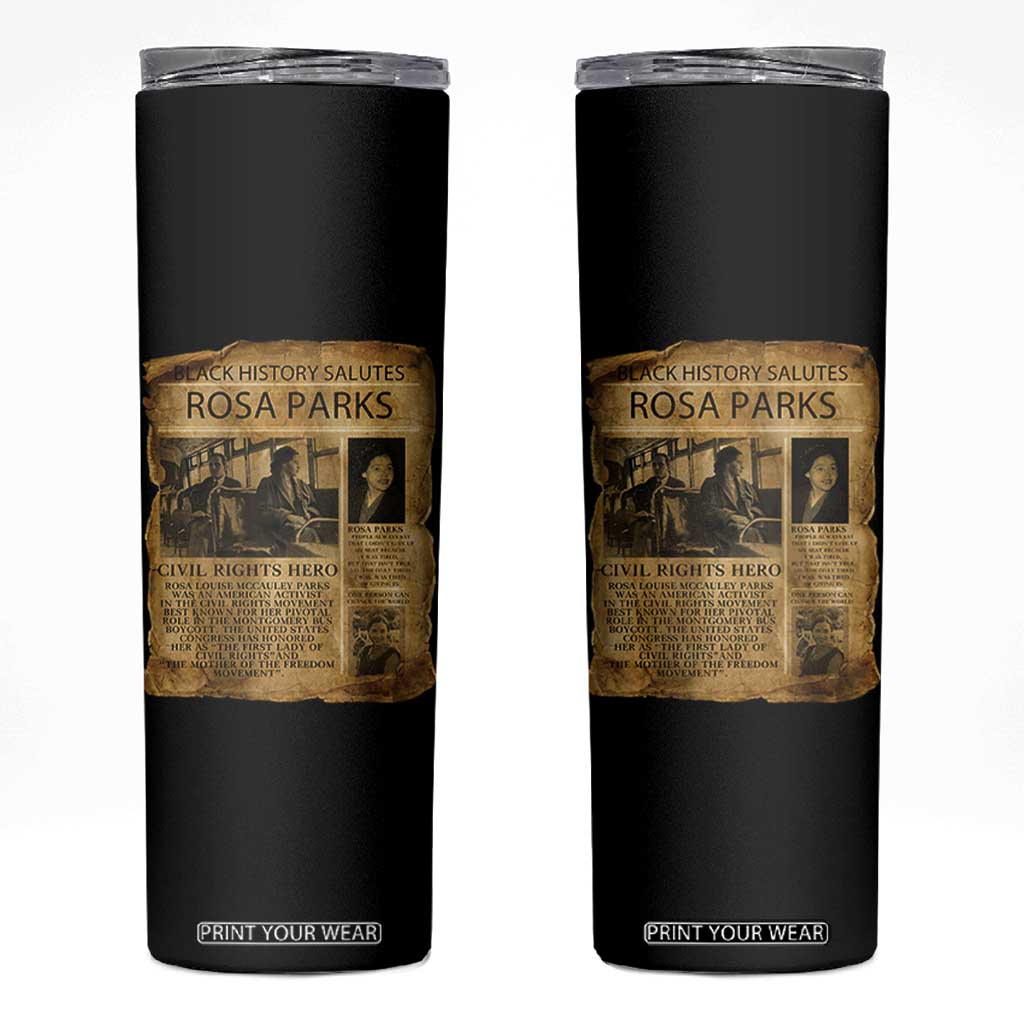 Rosa Parks Skinny Tumbler Female Empowerment History Gift TS12 Black Print Your Wear