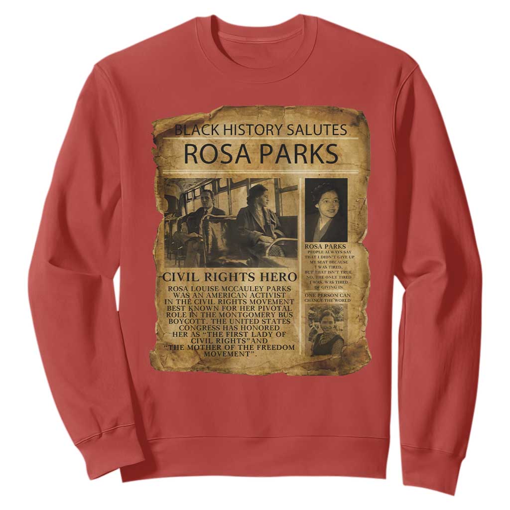 Rosa Parks Sweatshirt Female Empowerment History Gift TS12 Red Print Your Wear