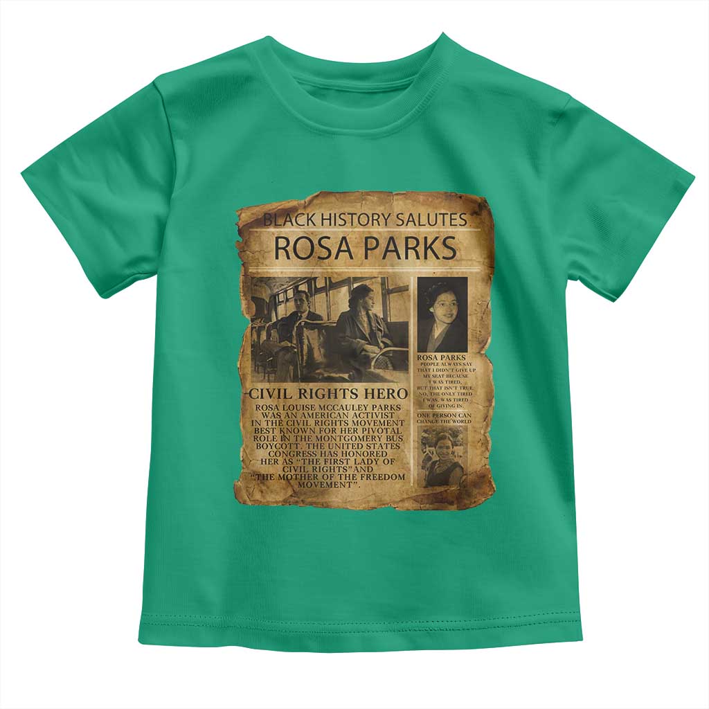 Rosa Parks Toddler T Shirt Female Empowerment History Gift TS12 Irish Green Print Your Wear