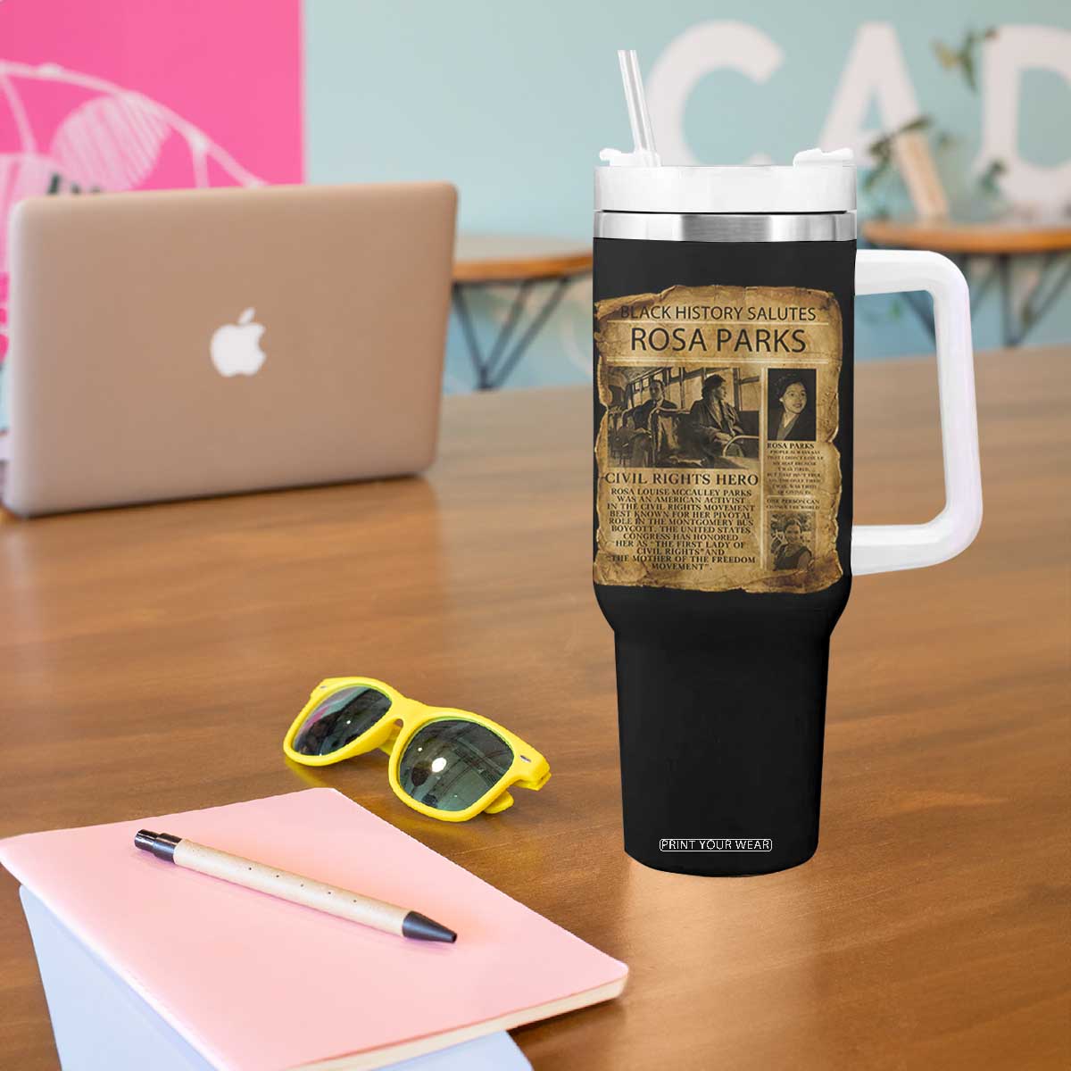 Rosa Parks Tumbler With Handle Female Empowerment History Gift TS12 Print Your Wear