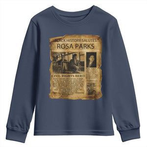 Rosa Parks Youth Sweatshirt Female Empowerment History Gift TS12 Navy Print Your Wear