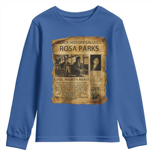 Rosa Parks Youth Sweatshirt Female Empowerment History Gift TS12 Royal Blue Print Your Wear