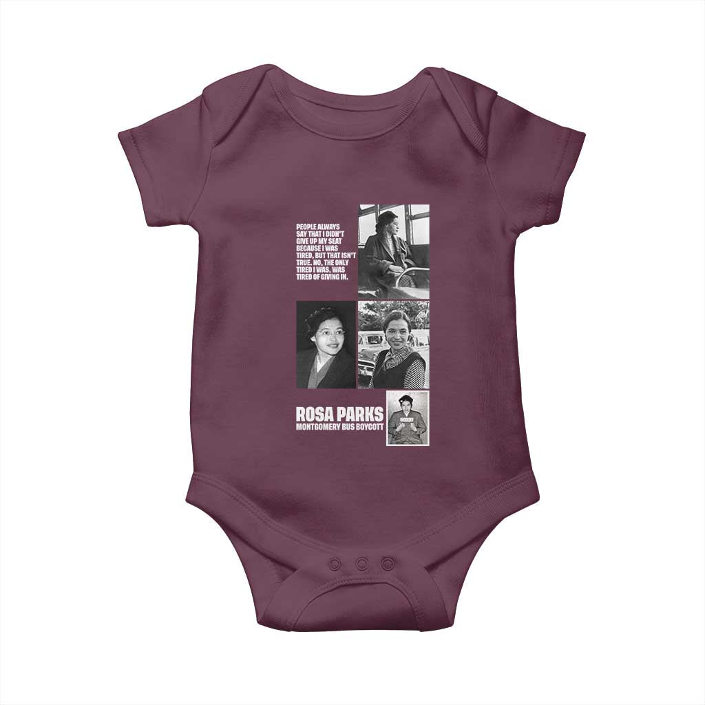 Rosa Parks Baby Onesie Strong Black Woman Leader TS12 Maroon Print Your Wear