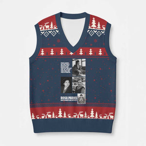 Rosa Parks V-Neck Knit Sweater Vest Strong Black Woman Leader TS12 Navy Red Print Your Wear