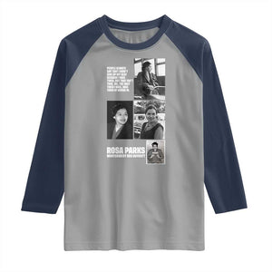 Rosa Parks Raglan Shirt Strong Black Woman Leader TS12 Sport Gray Navy Print Your Wear