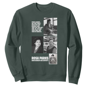 Rosa Parks Sweatshirt Strong Black Woman Leader TS12 Dark Forest Green Print Your Wear