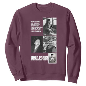 Rosa Parks Sweatshirt Strong Black Woman Leader TS12 Maroon Print Your Wear