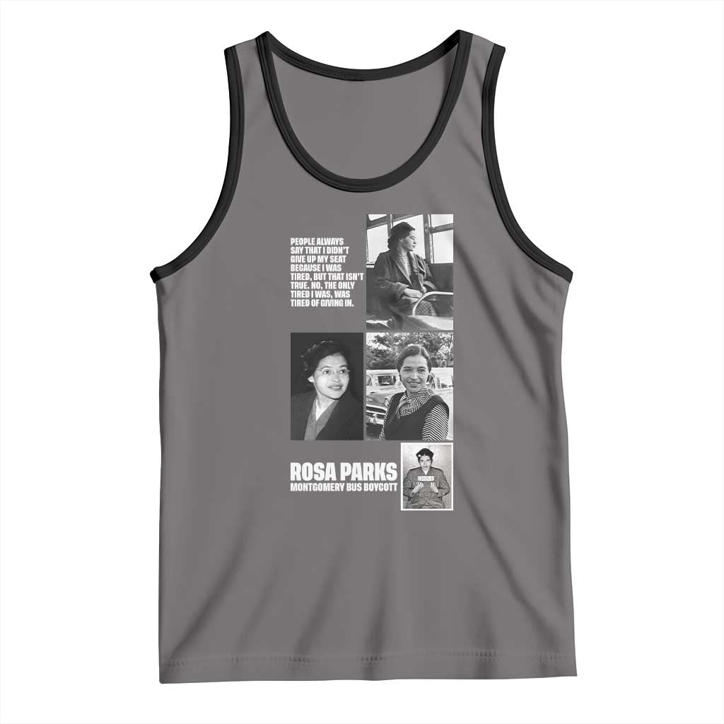 Rosa Parks Tank Top Strong Black Woman Leader TS12 Deep Heather Black Print Your Wear